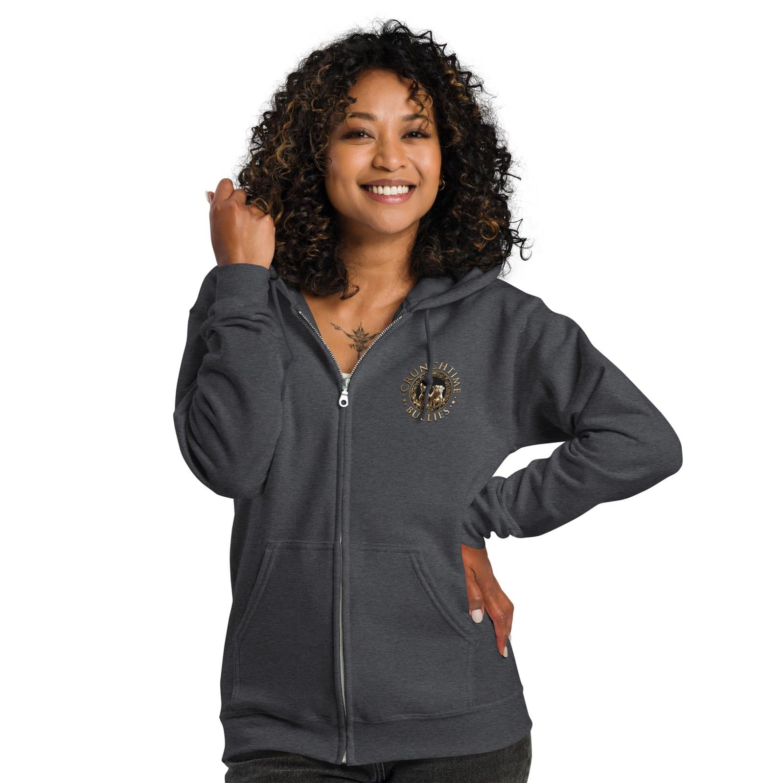 Unisex Heavy Blend Zip Hoodie - Dark Heather
